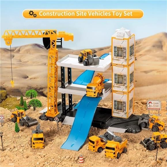 Construction Truck Toys for 3 4 5 6 Year Old Boys, 60PCS Kids Engineering Trucks - Picture 6 of 6